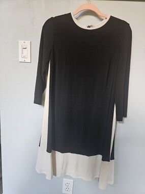 Lauren Ralph Lauren Colorblock Dress Size 6 Black White Long Sleeve